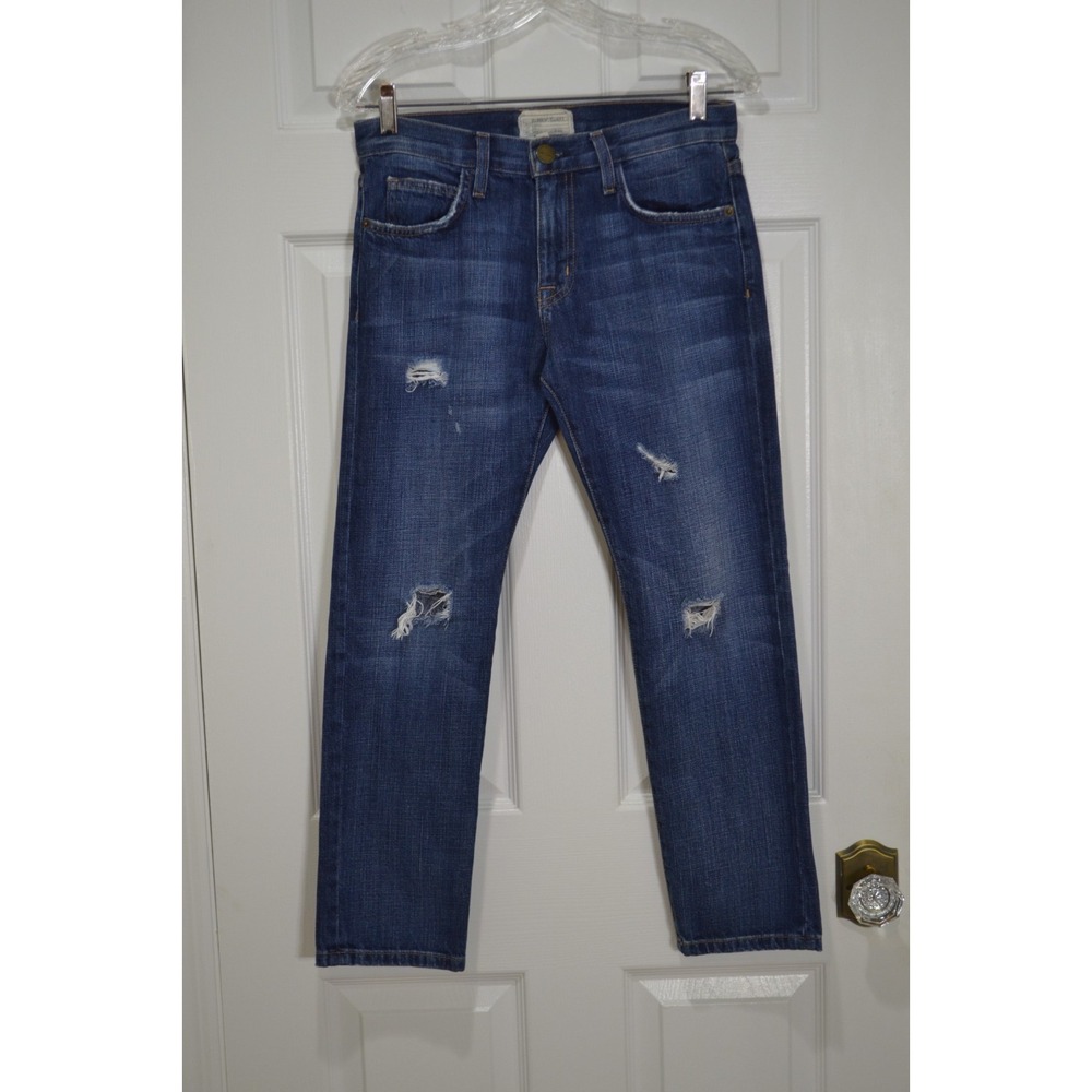 Current / Elliott 1957 The Boyfriend Blue Jeans, Distressed Style, Size 23 - Picture 2 of 9